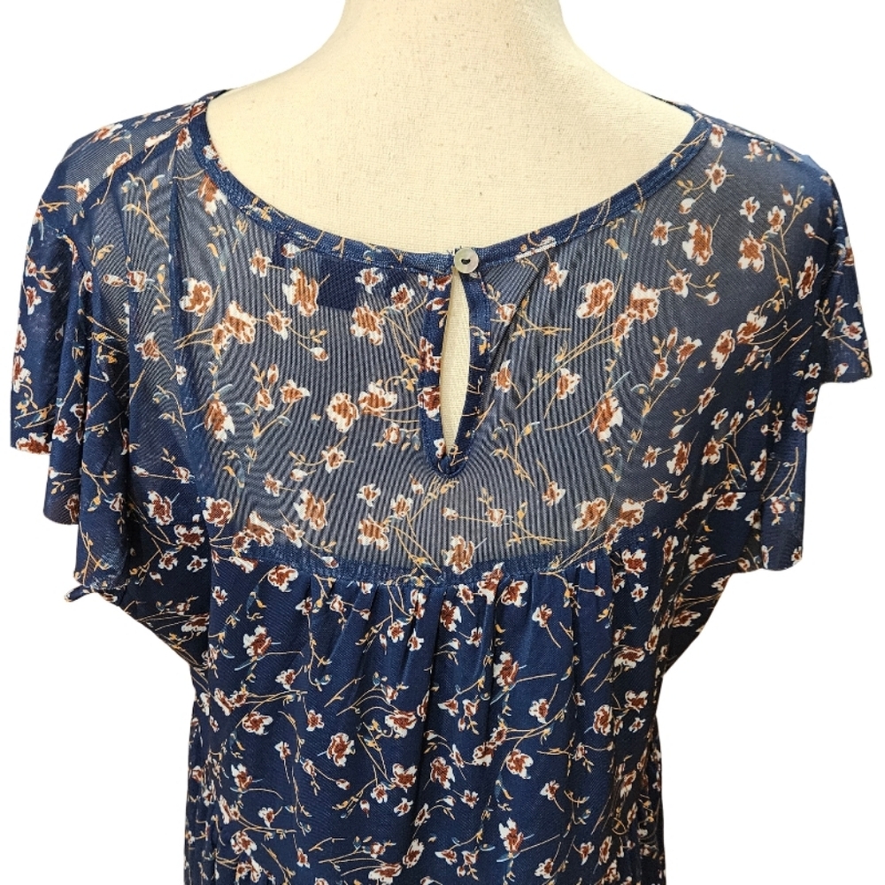 Vintage Suzanne Betro Floral Blue Dress - Picture 8 of 10